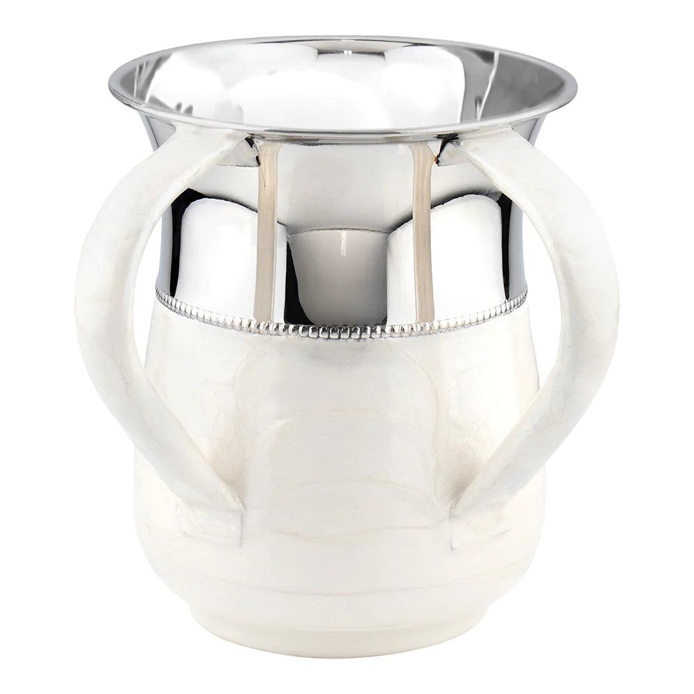 Stainless Steel Wash Cup White - Elegant Linen
