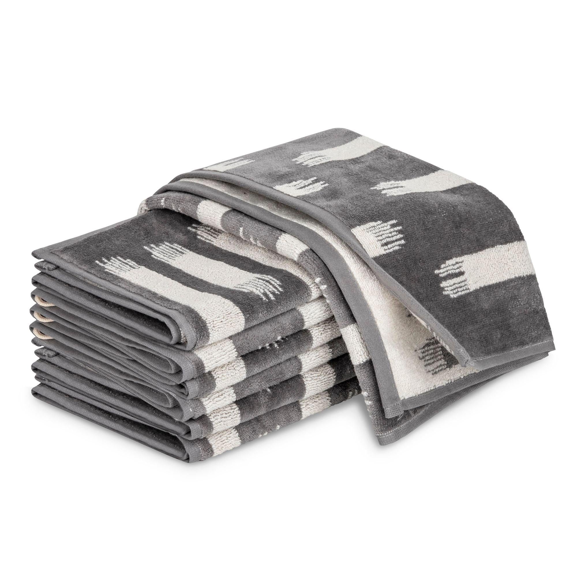 Stroke Grey Hand Towel - Elegant Linen