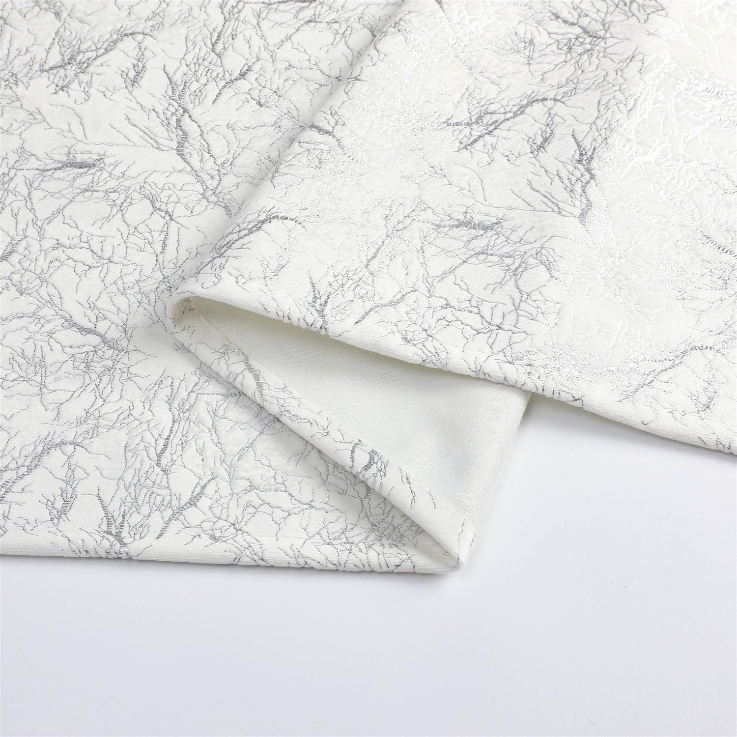 Velvet Tablecloth #1411 Silver Branch - Elegant Linen
