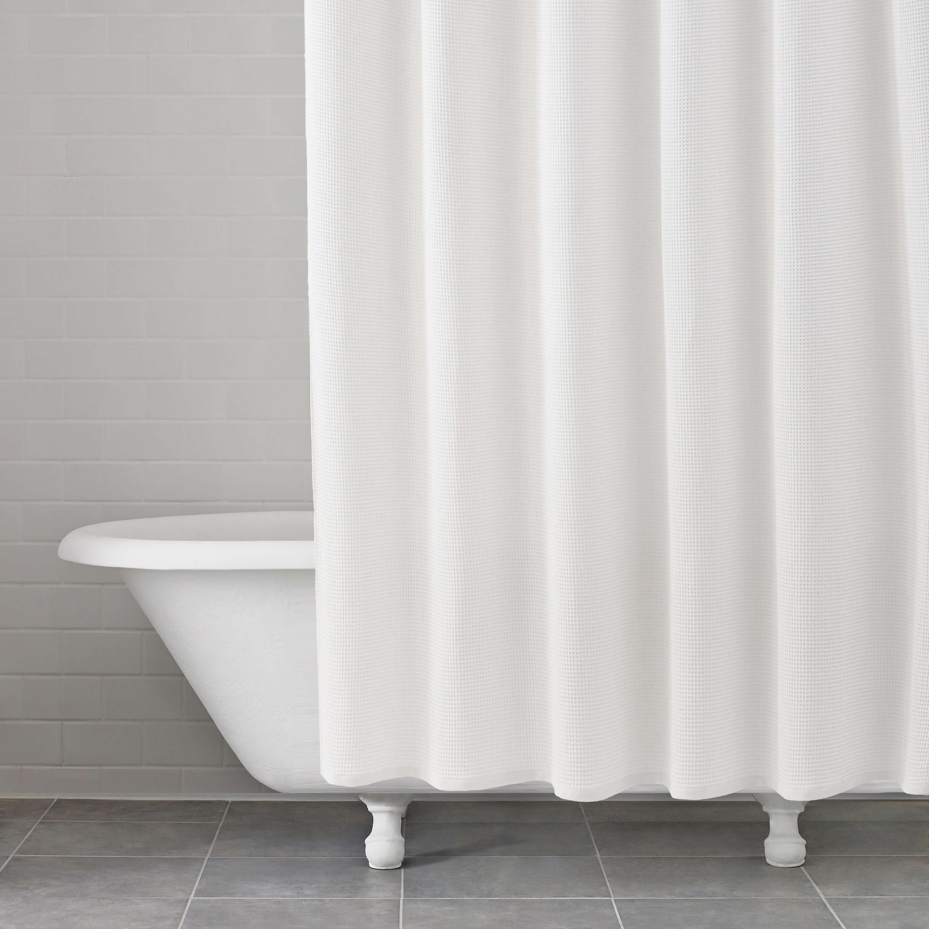 Hotel Waffle Weave Shower Curtain