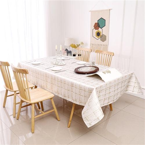 Wave Gold Jacquard Tablecloth - Elegant Linen