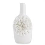 White Ceramic Vases W/White Carnations - Elegant Linen