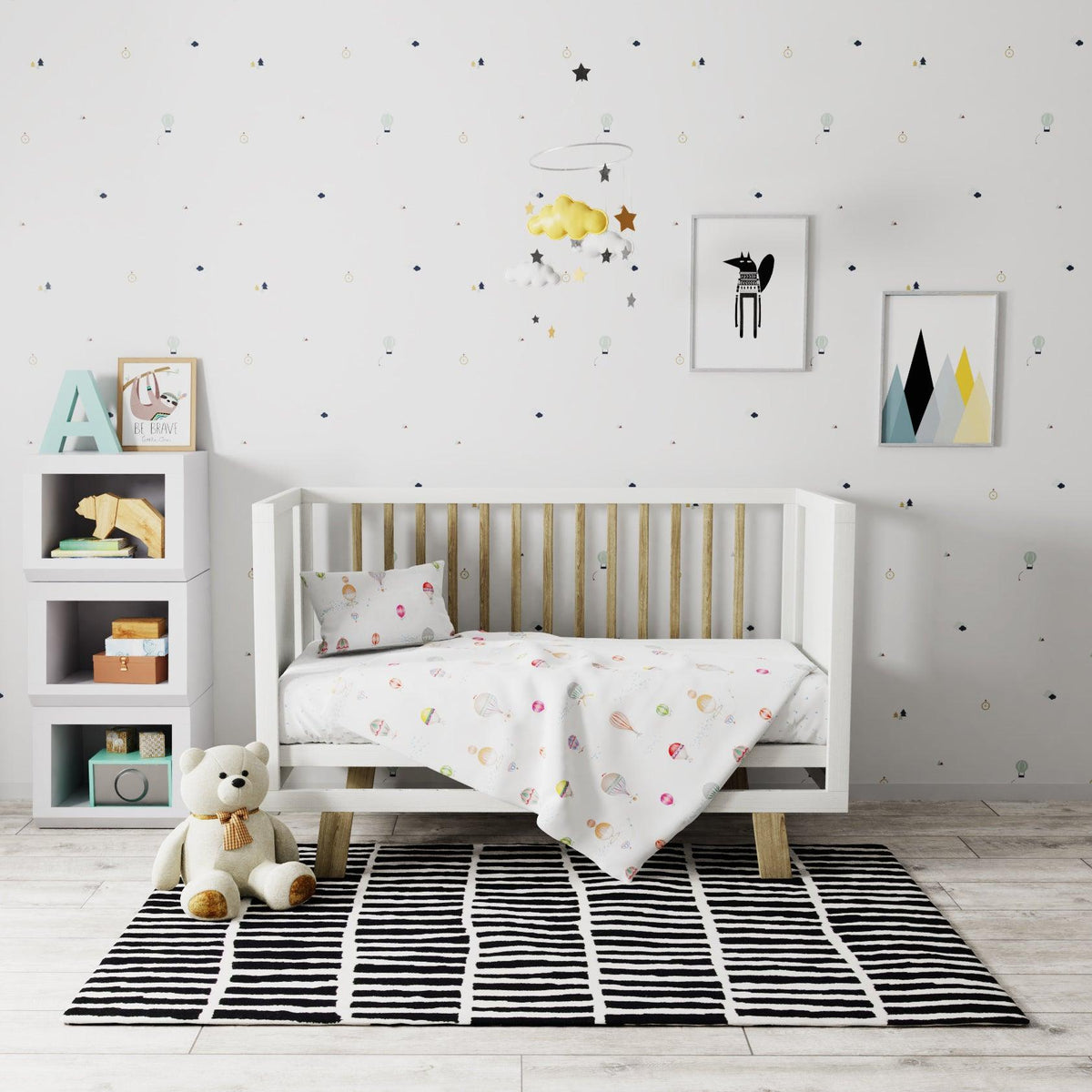 Elegant Linen Zeppelin Baby Bedding Set